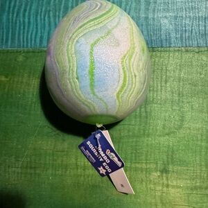 Jumbo Squishy Egg Toy - Swirled Green & Blue